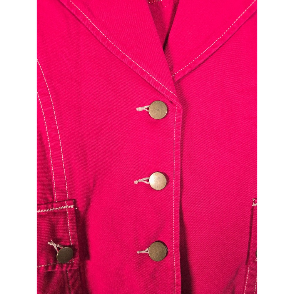 Roper Pink Denim Western Jacket Womens Large Pink Jean Blazer Cowgirl Rodeo Vtg - Picture 7 of 12
